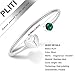PLITI Vegetarian Jewelry Vegan Bracelet Herbivore VEG Symbol Bangle For Women (Silver)