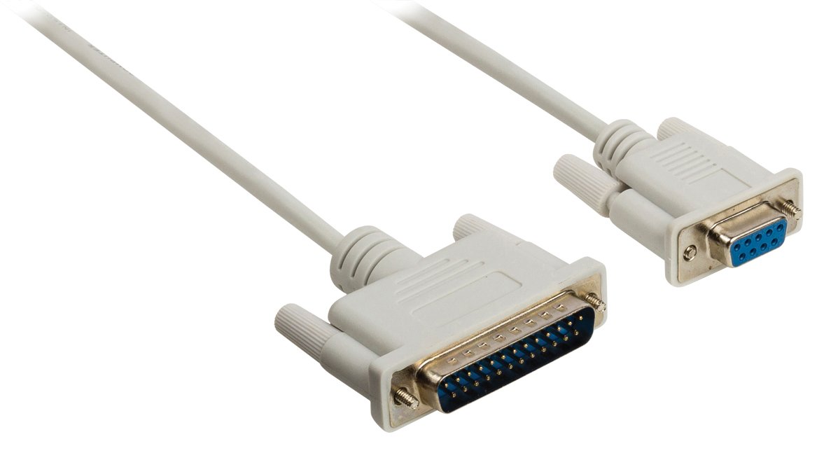 Valueline VLCP5 2135I20 Printer Cable 25 pin D-sub male to D-Sub 9 Pin Female 2 m Ivory