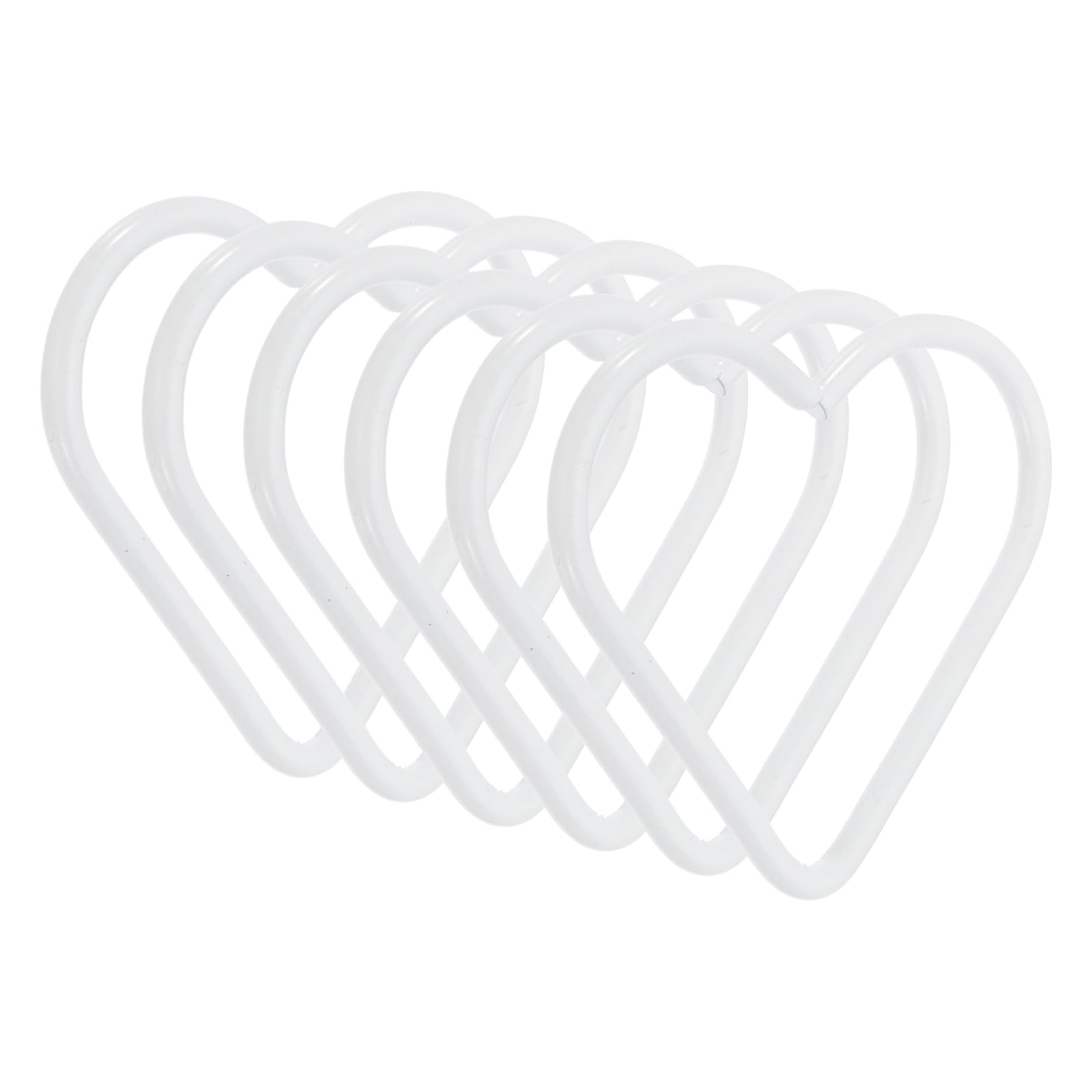 PATIKIL 2 Inch Heart Dream Catcher Rings, 6 Pcs Metal Christmas Macrame Wreath Floral Ring Hoop for Home Car DIY Craft Wedding Wall Hanging Decorations, White