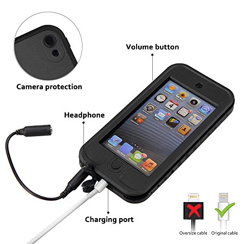 Comsoon iPod 5 iPod 6 Waterproof Case,[Dustproof Sweatproof][IP68 Certified]iPod Touch Defender Case Built-in Touch Screen & Kickstand for Both Apple iPod Touch 5th & 6th Generation - Thumbnail 5