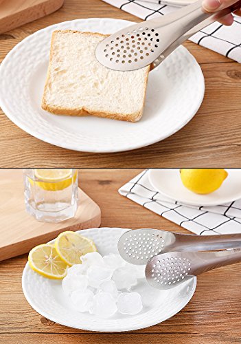Stainless Steel Serving Tongs Salad Tongs BBQ Tongs Heavy Duty Cooking Tongs Food Tongs for Salad, Buffet Party Serving, Toast Bread, Ham, Frying, Barbecue, Pastry, Sandwich（3 Pack） - Thumbnail 2