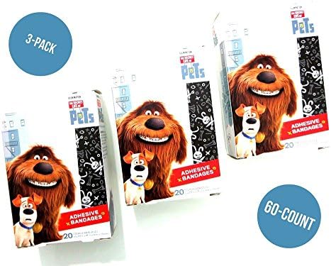 The Secret Life of Pets Antibacterial Bandages 3 Boxes (60 ct total) For Kids | Latex Free