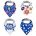 Blulu Baby Bandana Drool Bibs Gift Set with Pacifier Clips Holders