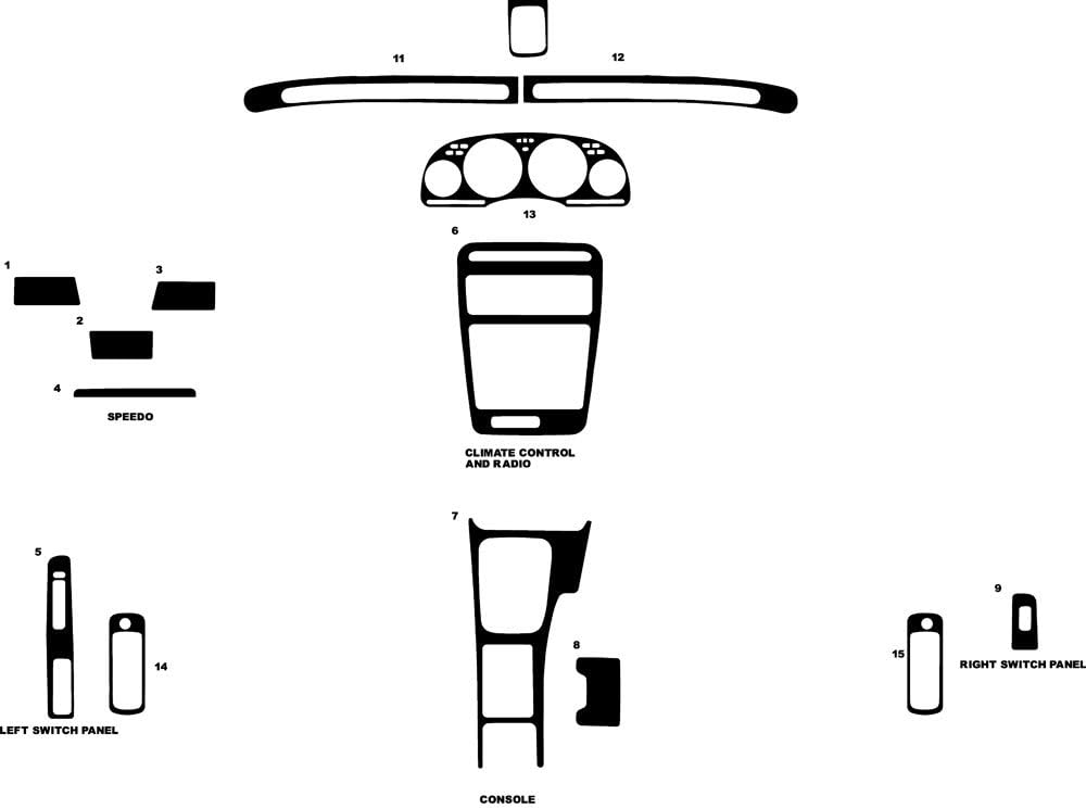 Rvinyl Rdash Dash Kit Decal Trim for Nissan 300ZX 1990-1996 - Carbon Fiber 3D (Black)
