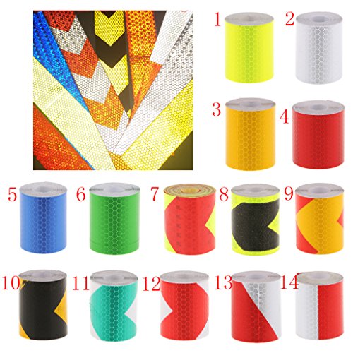 image for D DOLITY 2 inch X 10ft Reflective Tape Safety Warning Stickers - Refle