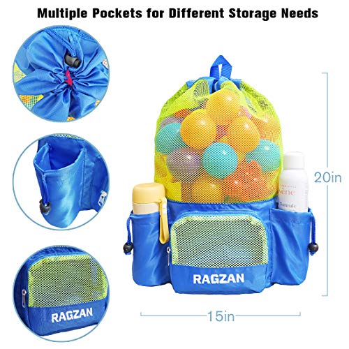 RAGZAN Strandtasche Groß für Familie, Schwimmrucksack, Netzbeutel Schwimmen, Groß Netztasche für Sandspielzeug… – Bild 3