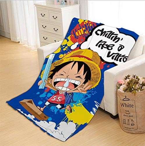 YFJL Throw Blankets,3D Printed Anime Characters One Piece and Animals Fleece Lightweight Plush Throw Blanket for Bed, Sofa, Chair, Travel, All Season Use,D,120cm150cm