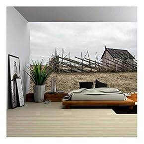 Old Farmhouse in The Field Island of Gotland, Sweden - Removable Wall Mural | Self-Adhesive Large Wallpaper - 66x96 inches
