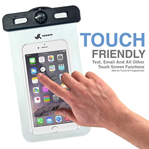 Voxkin Premium Quality Universal Waterproof Case Including Armband ✚ Compass ✚ Lanyard - Best Water Proof, Dustproof, Snowproof Bag for iPhone 6S, 6, 6 Plus, 5, Galaxy S6 S5 Note 4 or Any Phone
