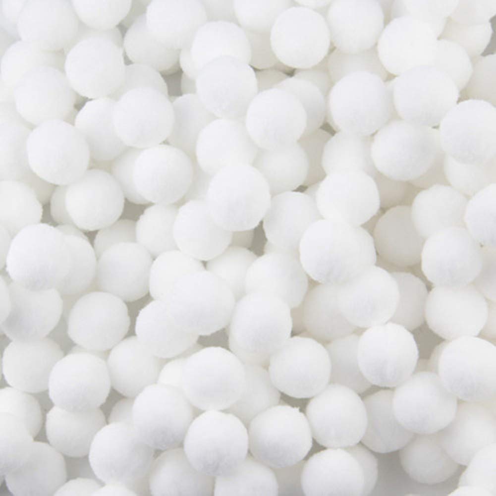 500 Pack Fluffy Pom Poms for Craft,High Density Pompoms Balls for DIY Crafts Jewelry Making Hair Accessories Clothing Hat Embellishment 15mm,White