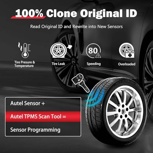 Autel MX Sensor Autel TPMS Sensor Set of 20 Programmable Sensors OE-Level for Tire PressureTire Pressure 2 in 1 315MHz/433MHz Press-in Programmable by TS508 TS408 TS508WF TS608 MS906TS MS906PRO-TS