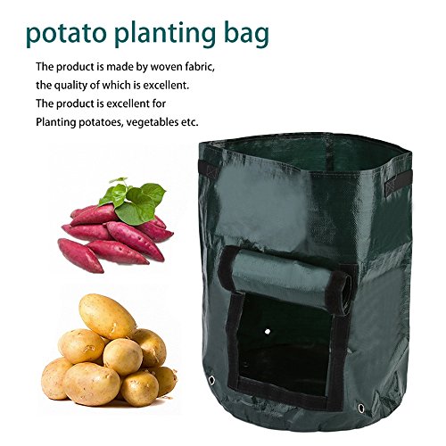 Outdoorfly Grow Bags 2-Pack 7 Gallon Potato Planter Grow Bags Indoor Grow Bags with Access Flap Raised Garden Bed for Planting Vegetables, Taro, Radish, Carrots, Onions(2PCS 7 Gal)