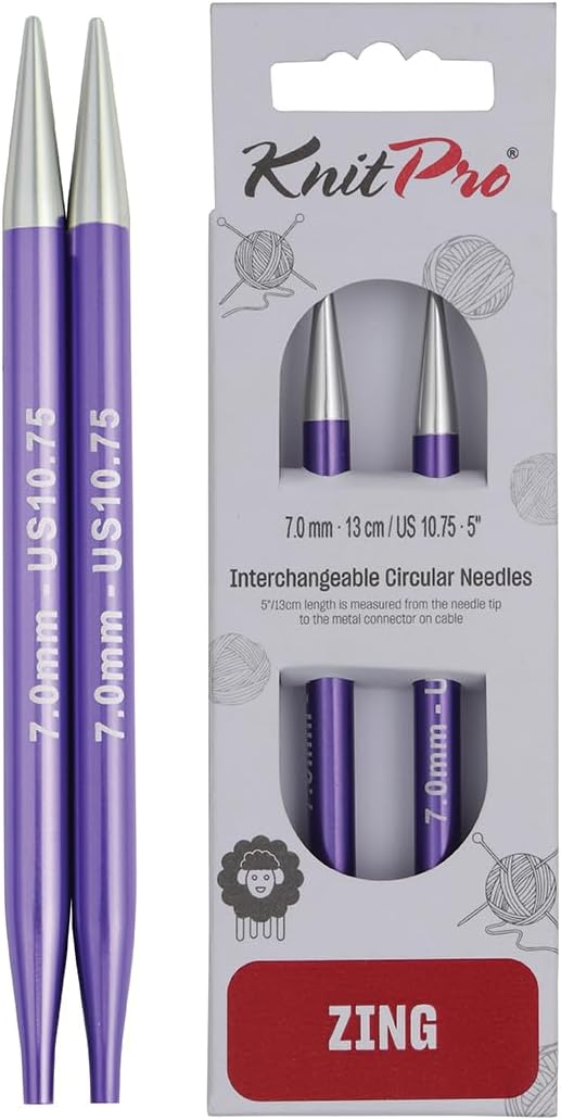 KnitPro Zing Interchangeable Circular Needles 5in 7.00mm 13cm