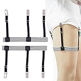 Mens Shirt Stays by Grilong Garters Belt Holders with Non-slip Locking Clamps