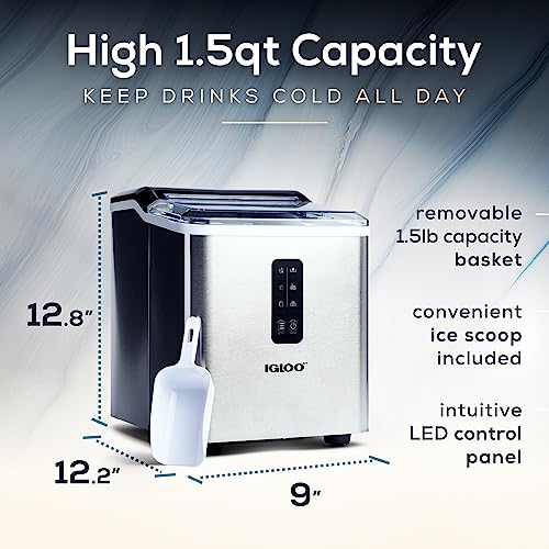 Igloo Automatic Ice Maker, Self Cleaning, Countertop Size, 26 Pounds