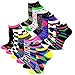 TeeHee Women's Acrylic No Show Low Cut Basic 12-Pack, (Fun Foot) 9-11