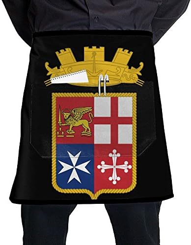 Marina Militare Italiana Unisex Fashion Pocket Waist Apron Restaurant Waitress Waiter Half Bistro Aprons
