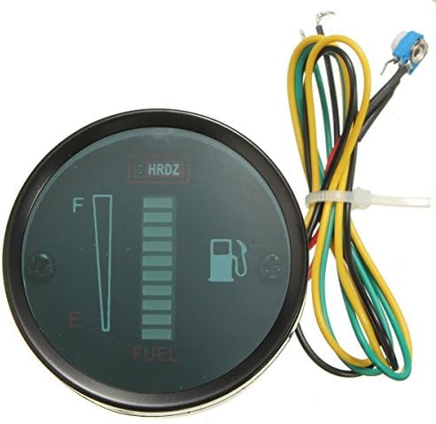 Fuel Level Meter Gauge - hongri 2" 52mm Motorcycle Car Fuel Level Meter Gauge 8 LED Display Green Light 12V
