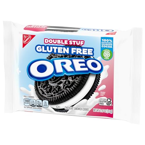 OREO DOUBLE STUF GLUTEN FREE CHOCOLATE SANDWICH COOKIES, GLUTEN FREE COOKIES, 12.47 OZ PACKS