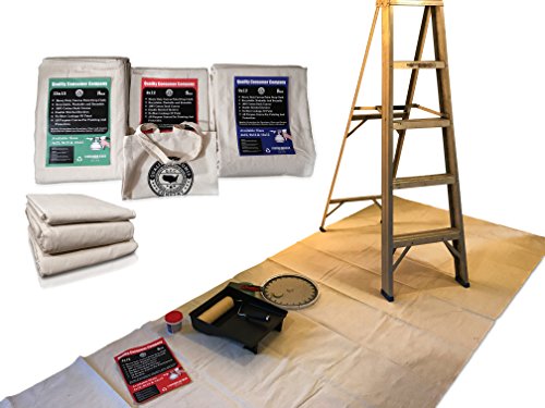 All Purpose 100% 4 x 12 Cotton Canvas Drop Cloth By Q.C.C -This size Includes a Complimentary TOTE BAG to carry your Drop Cloth / Eco friendly and Every Contractor's choice.