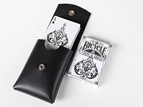 Leather Playing Card Case with Bicycle Archangels Deck