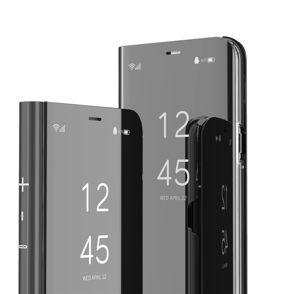 IMIRST iPhone 13 Case, Mirror Design Clear View Flip Bookstyle Luxury Protecter Shell With Kickstand Case Cover for Apple iPhone 13 6.1" 2021. Flip Mirror: Black — image 1