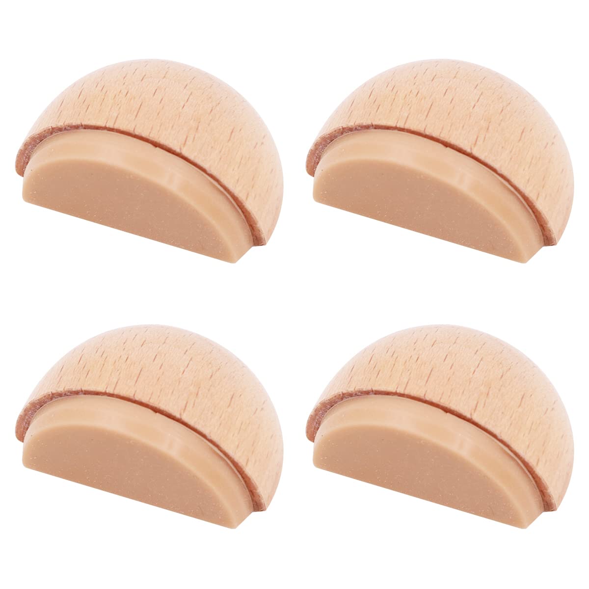 WANGCL 4pcs mute wooden door top door stop bedroom anti-collision free punch round wood door stop