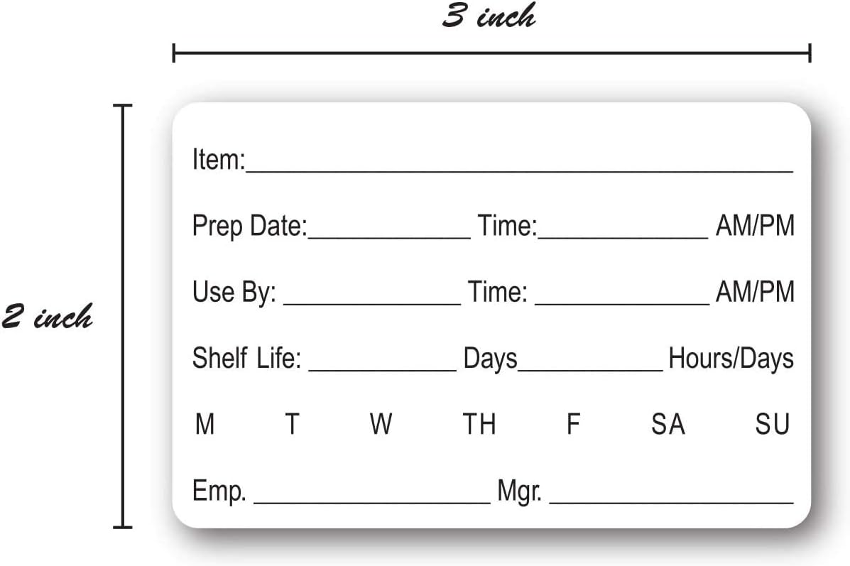 SBLABELS Restaurant Quality Shelf Life/Use by Removable Labels / 2" x 3" Label (Roll of 500): Home & Kitchen