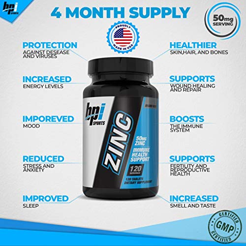 Zinc 50mg 4 Month Supply 120 Tablets one a Day Immune Support Booster