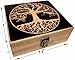 Tree of Life Stash Box Combo - Large 4 Part Herb Grinder with pollen catcher and Stash Jar and Rolling Tray - Wood Stash Boxes (Tree Of Life)