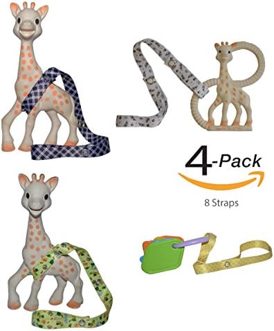 Toy Straps For Baby Strollers High Chair Leash For Teether Pacifier Sippy Cup 8pc (Black/Yellow)