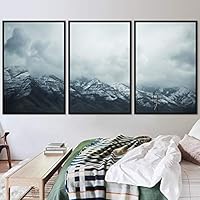 3 Piece Framed Canvas Wall Art Snow Mountain Landscape Canvas Prints Home Artwork Decoration for Living Room,Bedroom - 16