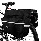 BV Bike Bag Bicycle Panniers with Adjustable Hooks, Carrying Handle, 3M Reflective Trim and Large Pockets