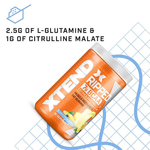 XTEND Ripped BCAA Powder Blueberry Lemonade Cutting Formula + Sugar