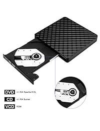 Beva unidad de CD externa, 2018 nuevo USB 3.0 Portable Slim unidad de DVD Reproductor de CD Quemador RW escritor, copiadora para portátil, computadora, Mac, compatible con Windows 7 8 10 XP Mac OS