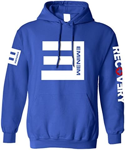 Genzn Blue Eminem Faded Hoodie Cotton Fleece Rap Rock Zipper Jacket XL