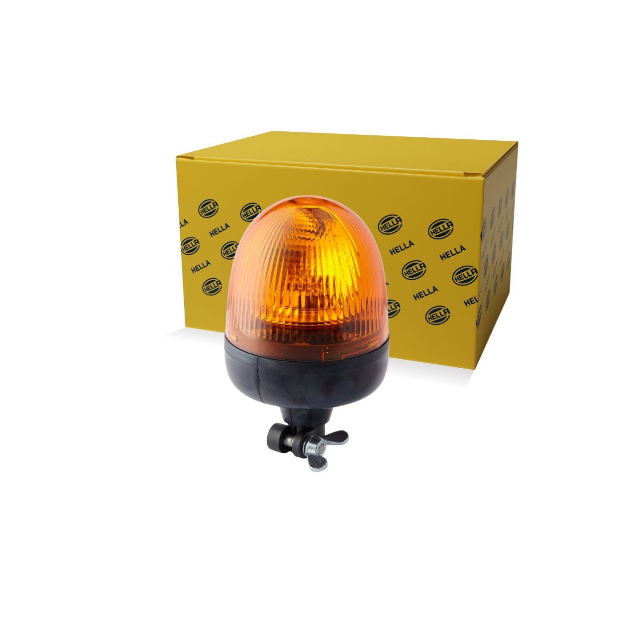 HELLA 2RL 009 506-001 Halogen-Rotating Beacon - Rota Compact - 12V - Yellow - Flexible pipe sockets