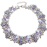 Crystal Rhinestone Statement Necklace, Vintage Chunky Chain Choker Collar Bib Statement Necklace Fashion Costume Jewelry Necklaces for Women