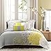 Madison Park Lola 100% Cotton Quilt Set - Casual Floral Channel Stitching Design, All Season, Lightweight Coverlet Bedspread Bedding, Shams, Decorative Pillows, King/Cal King(104