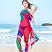 GERINLY Chiffon Sarong Wrap: Butterflies Print Plus Size Beach Cover Up (Blue)
