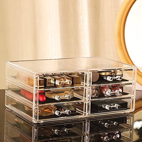 Cq acrylic Cosmetic Display Cases With LId Dust Water Proof for