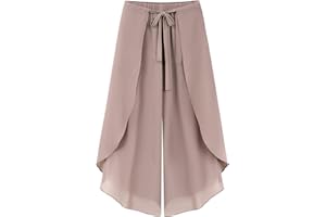 YOLAI Women's Casual Chiffon Pants Colour Blocking Dance Wide Legged Long Pants Practice Exercises Dance Training Pants