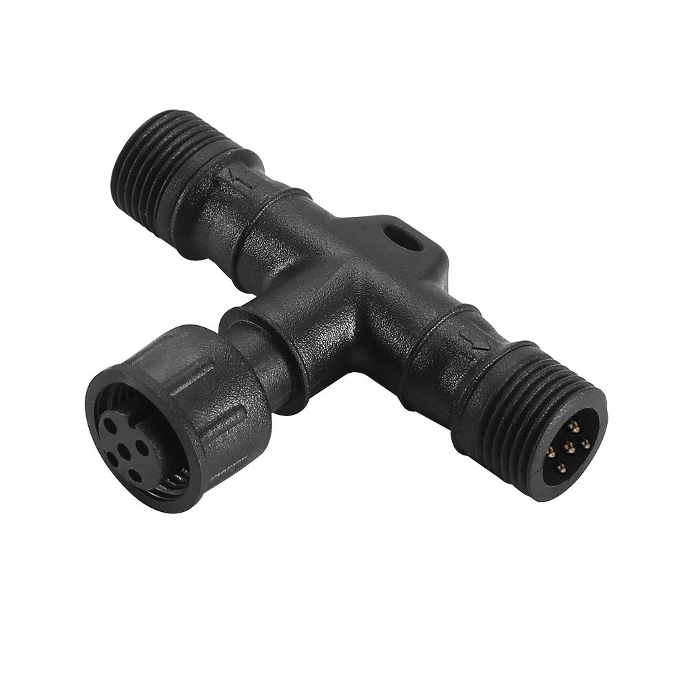 INDARUN 5 Pins T-Connector Waterproof IP67 for RGBW Led Decking Lights