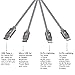 AnnToo 3.3 FT 4 in 1 Multi USB Charging Cables Nylon Braided for Mobile Devices Charging - Grey