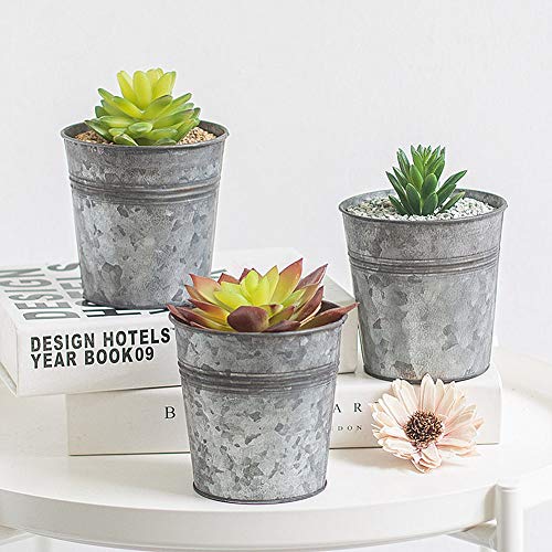 Jjoer Metalleimer Nicht Leicht Verformbar ÜBertöPfe FüR Zimmerpflanzen Blumentopf Metall Runde Form Zinkwanne Groß FüR… – Bild 6