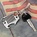 Nuoxinus Car Key Chain Ring, Cool Grill Keychain & Bottle Opener with Laser-Cut 304 Stainless Steel for Jeep Wrangler, Men, Women, Driver, Automotive Enthusiasts (Silver)