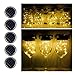 Fanme Solar Mason Jar Lights Lids 5 Pack 15 LED Fairy String Light Screw Inserts for Mason Jar Charismas Wedding Garden Patio Path Home Décor Tree Jar Lantern Decorative Lighting Warm White