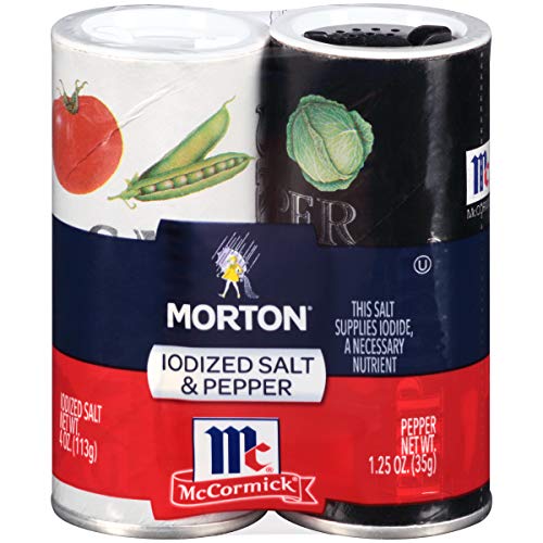 Morton salt/pepper shakers 01098 2/5.5oz (024600010986)