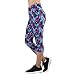 Manstore Women's Printed Active Workout Capri Leggings Fitted Stretch Tights C34 S/M