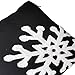 Hupplle Canvas Cotton Embroidery Throw Covers Christmas Snow Square Throw Pillow Covers Black
